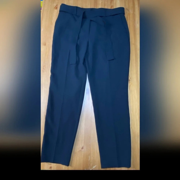 Womans Dress Pant Removable Belt w/ Stitch Detail Slim Leg Black Size 12 - Picture 2 of 10